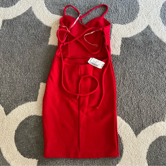 NWT red lace up dress - Picture 3 of 3
